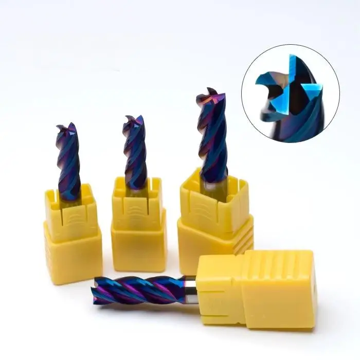 Colorful Aluminum Milling Cutter 1-20mm 3 Flute Highlights Efficient Milling Cutter With Coating CNC End Mill