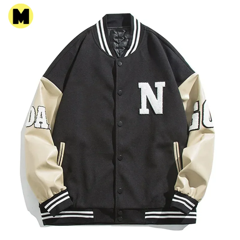 Premium Leather Sleeves Lettermen Varsity Jacket for Men Custom Logo Casual Wear Casual Wear Jackets