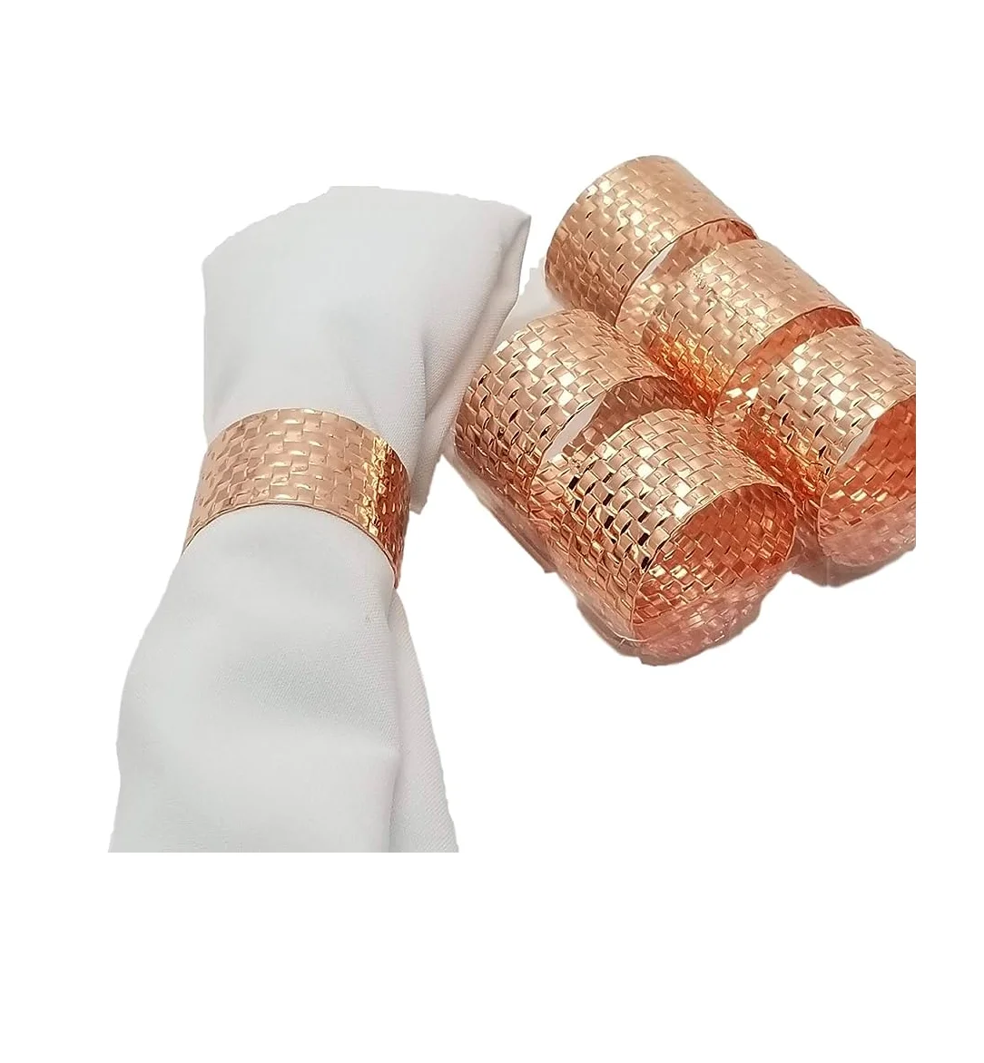 Extremely good Handcrafted Solid Copper Napkin Rings For Dining Table Decoration wholesale Indian Exporter