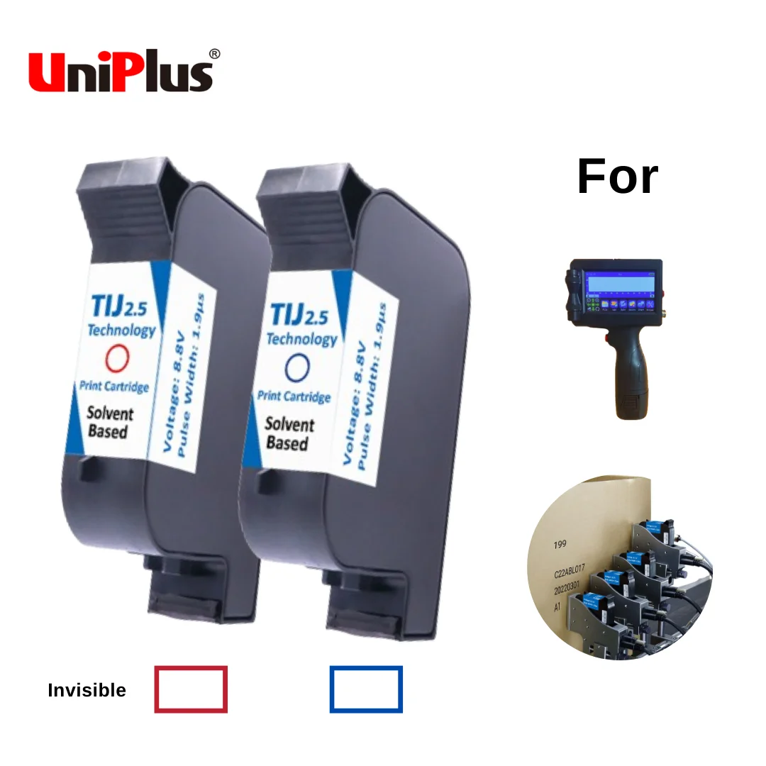 Uniplus быстрый сухой TIJ Невидимый УФ-растворитель струйный картридж для ручного принтера