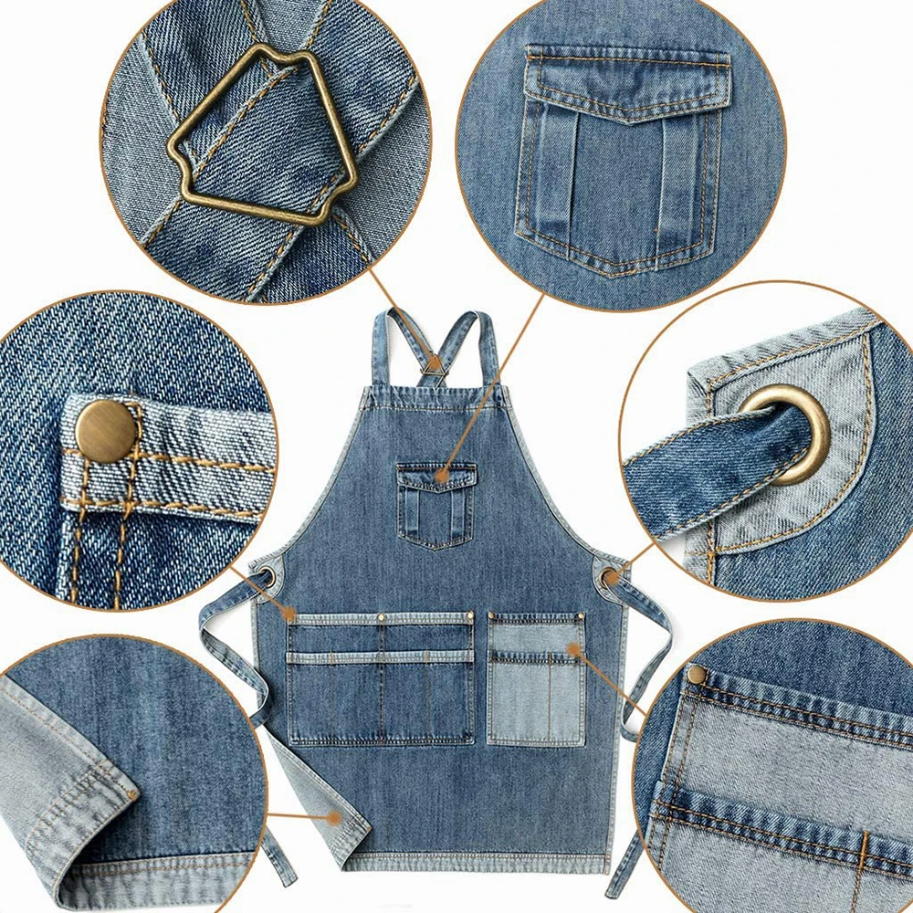 Barber Apron Fashion Milk Tea Shop Baking Men Women Work Clothes Barber Apron Custom Printing Tactical Chef Apron