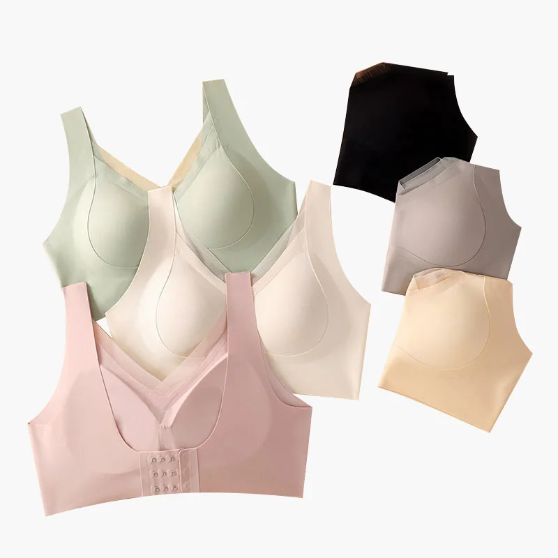 In Stock Comfortable Seamless Posture Corrective Bras for Women Plus Size Mesh One-Piece Wireless Push Up Everyday Bra