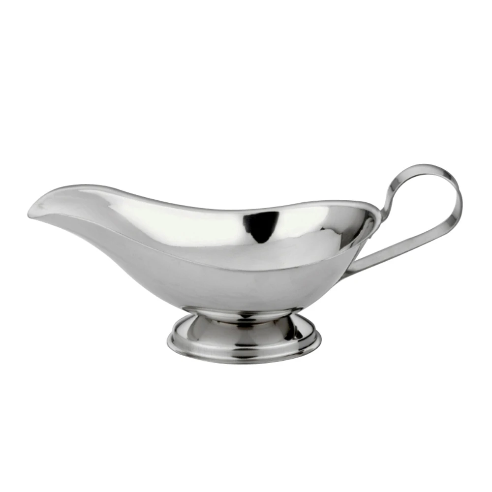 Unique Design Stainless Steel Sauce Boat Food Grade Stainless Steel Gravy Boat Custard Cream Server Sauce Boat