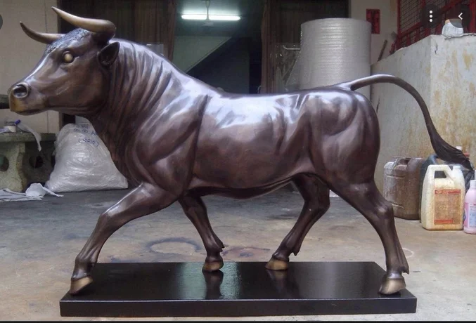 Garden Sculpture Outdoor Large Metal Bronze Angus Statue Life Size Bronze Bull Sculpture Metal Bull Sculpture