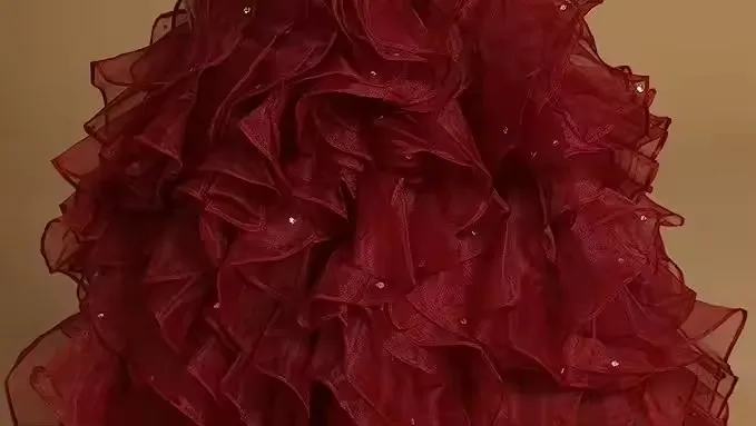 Custom sexy modest women prom red evening dress tube sleeveless bodycon sequin straight folding lace cake-dress maxi dresses