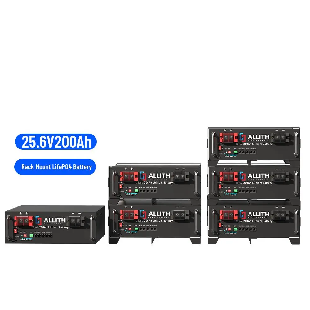 ALLITH Rack Mount Lithium Ion Phosphate Batteries 24V 100Ah 200Ah 5Kw 10Kw 15Kw Rechargeable Storage Battery Pack