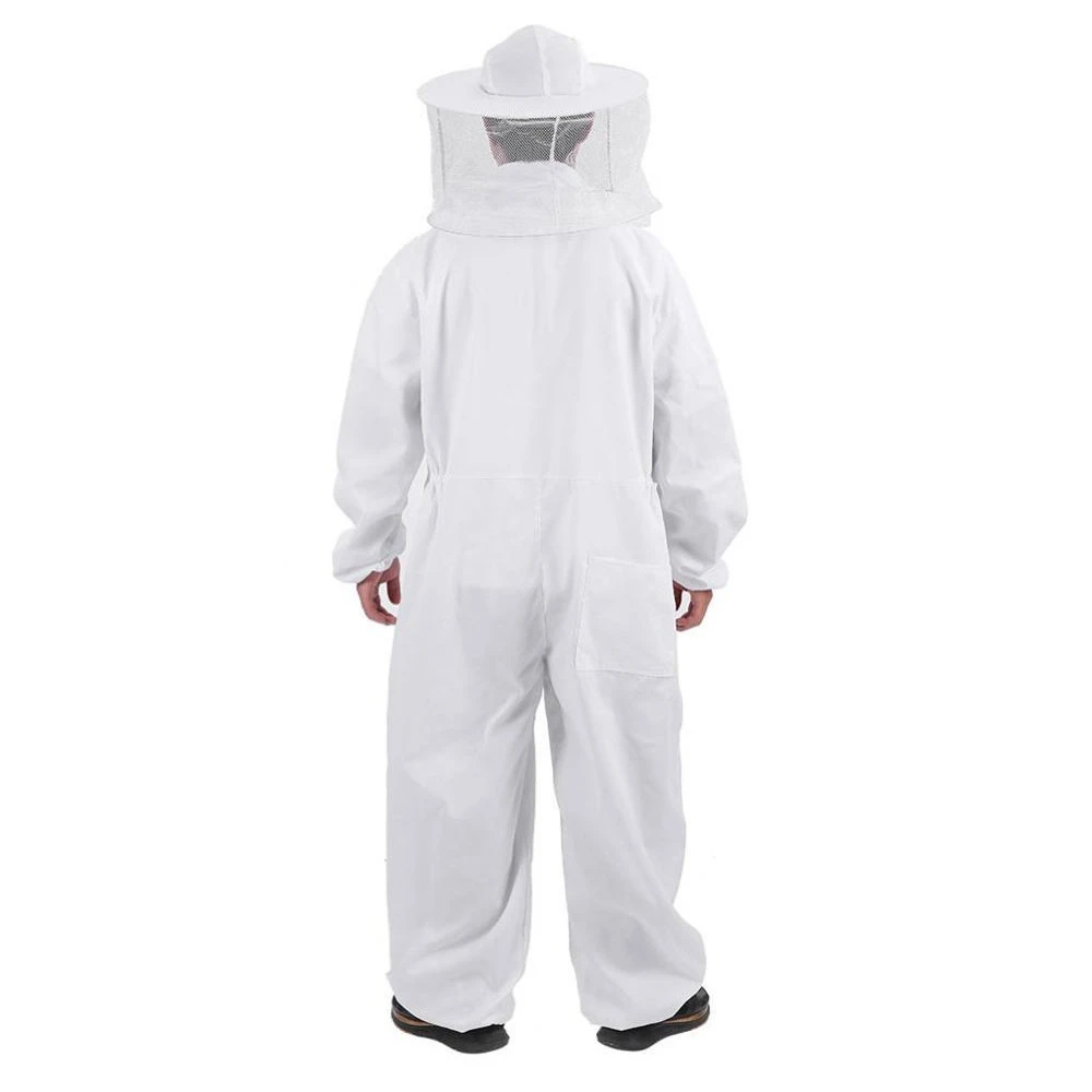 Cotton Coverall with Hood Water-Proof Ventilated Beekeeping Protective Clothing Honey Bee Suit for Beekeepers