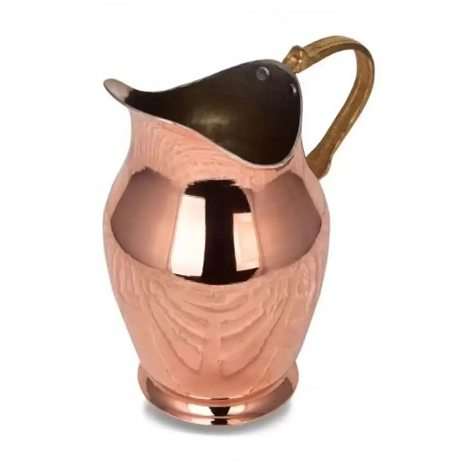 Handmade Copper Carafe, Surahi, Bottle With Hhandle Ottoman Style Antalya For Beverage Service, Antique Style OXIDE Color
