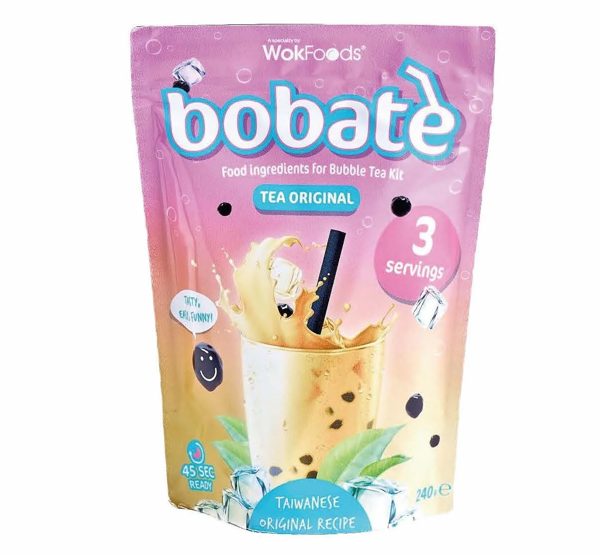 Corretto Suite BOBATE Bubble Tea home kit - 3 sachets Milk tea + 3 sachet bubble + straw - instant beverage