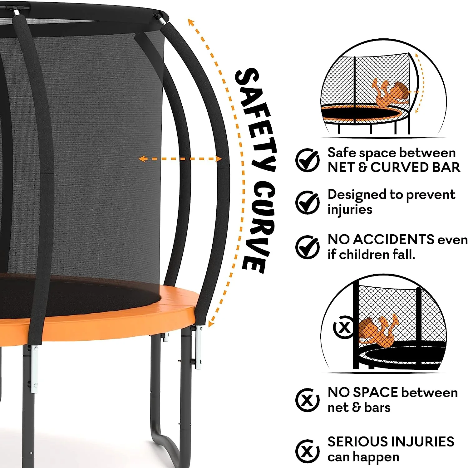 Backyard Outdoor 8FT 10FT 12FT 14FT 16FT Rebounder Trampoline with Safety Enclosure Net for kids