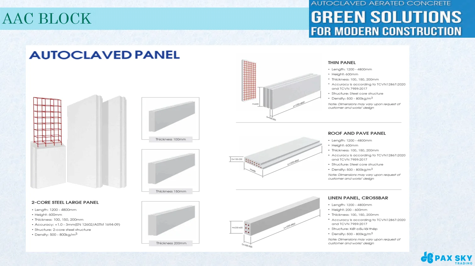 Modern Construction ALC Panels Decoration Nonmetal Rectangular 5.0 MPa Sandwich Panels Aerated Autoclave Concrete