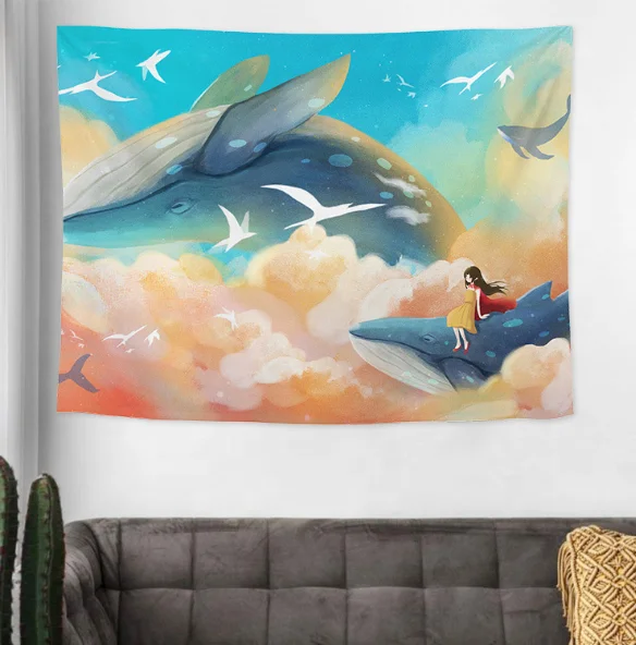 Wholesale INS Anime Tapestry Cartoon Background Cloth Bedroom Living Room Decoration Hanging Cloth