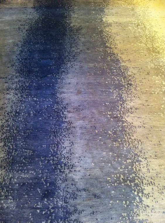 Contemporary Modern Design Hand Knotted Wool Silk Carpet