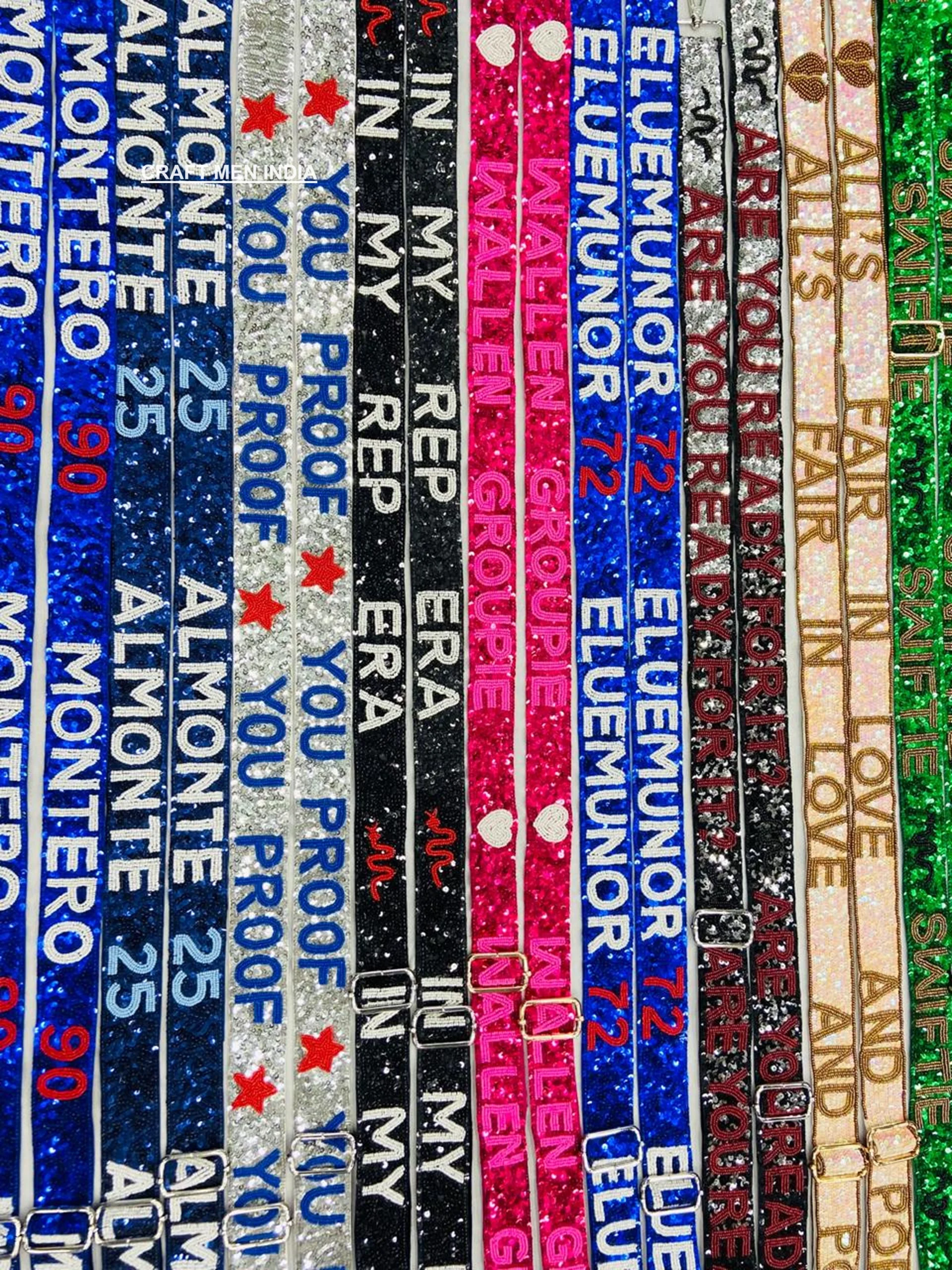 Hot Selling Beaded Strap with embellishments Fully heavy hand beaded strap for mobile phone and clutch purse cross body straps