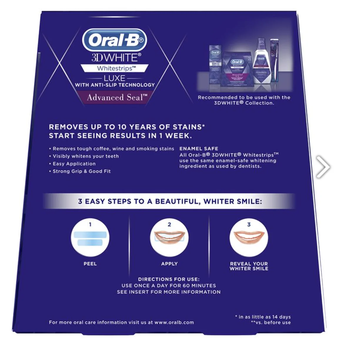 Oral-B - 3D White Luxe Advanced Seal 14 Teeth Whitening Treatments