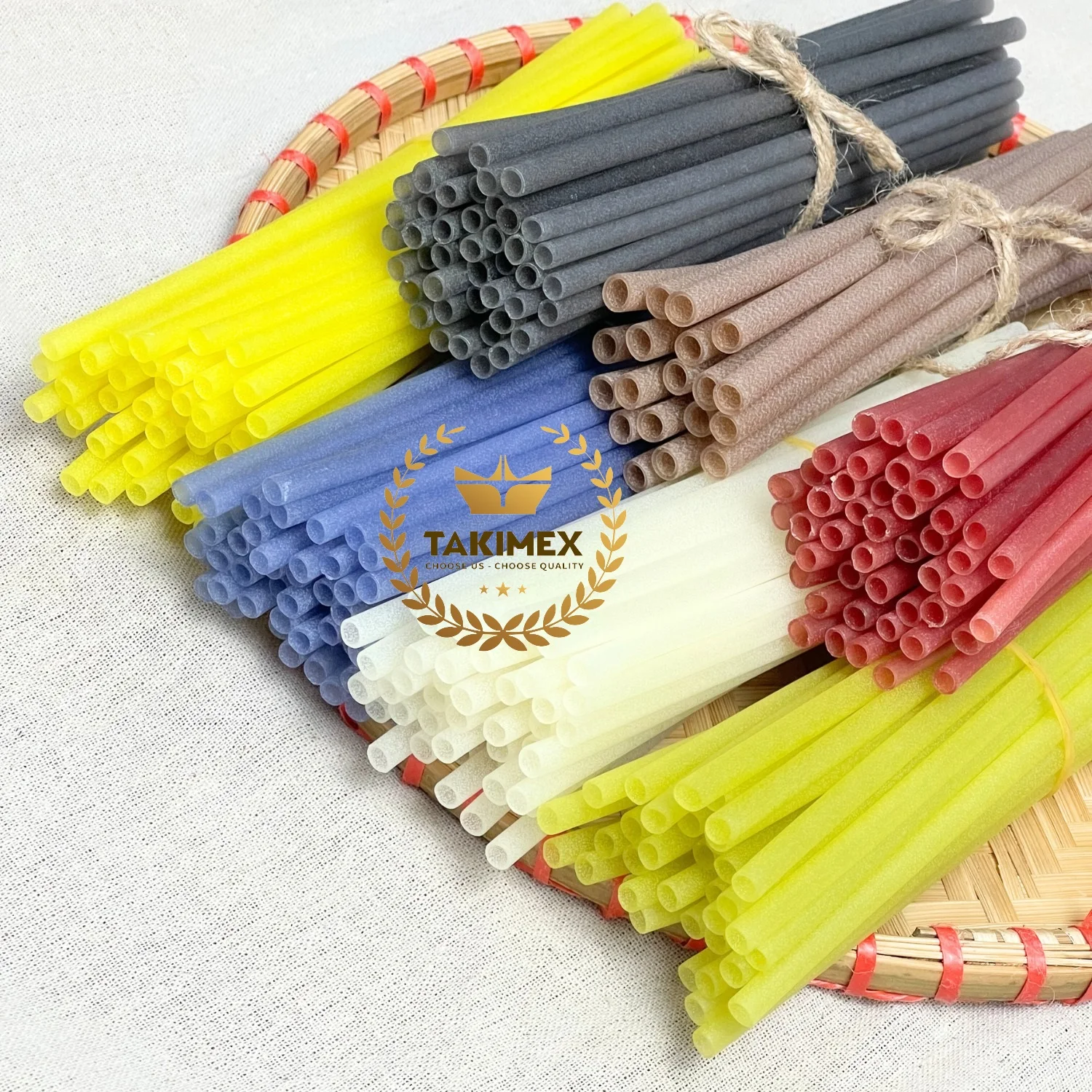 Wholesale kinds of eco friendly straws such as rice vegetable straws bamboo straws Takimex factory