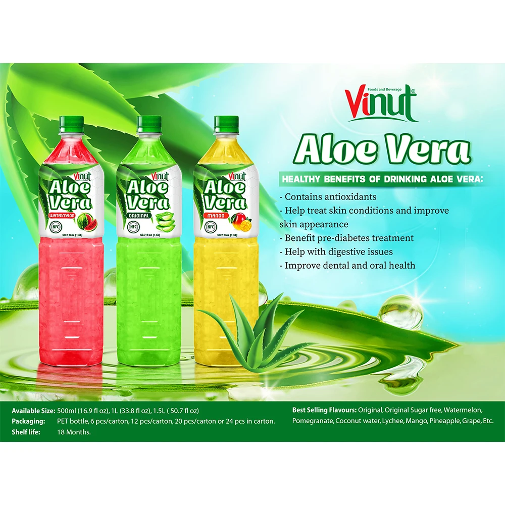 Original Aloe Vera Juice Drink 1500ml VINUT Brand Wholesaler Distributor Free Sample Free Design Fast Delivery