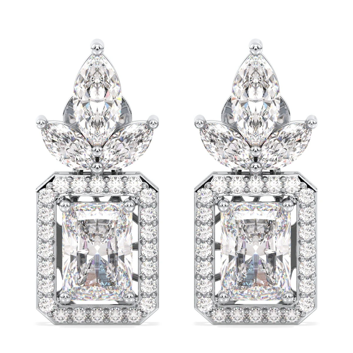 REYES Wholesale Manufacture 925 Sterling Silver Moissanite Earring Drop Shipping Minimalist Wedding Fine Jewelry for Women