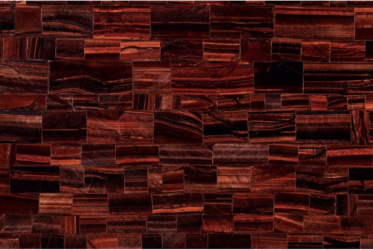 Red Tiger Eye Semi Precious Gemstone Wall Interior Tiles Exclusive Quality