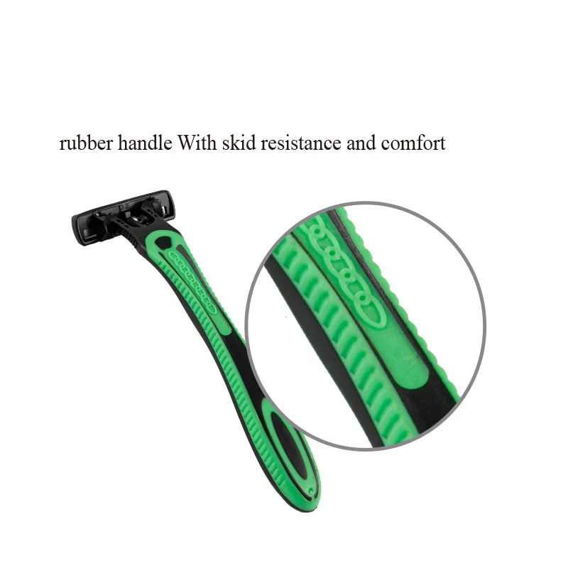 Бритва для лица, одноразовая бритва с тремя лезвиями и резиновой ручкой, Мужская бритва, бритва для мужчин, фабричная бритва на заказ