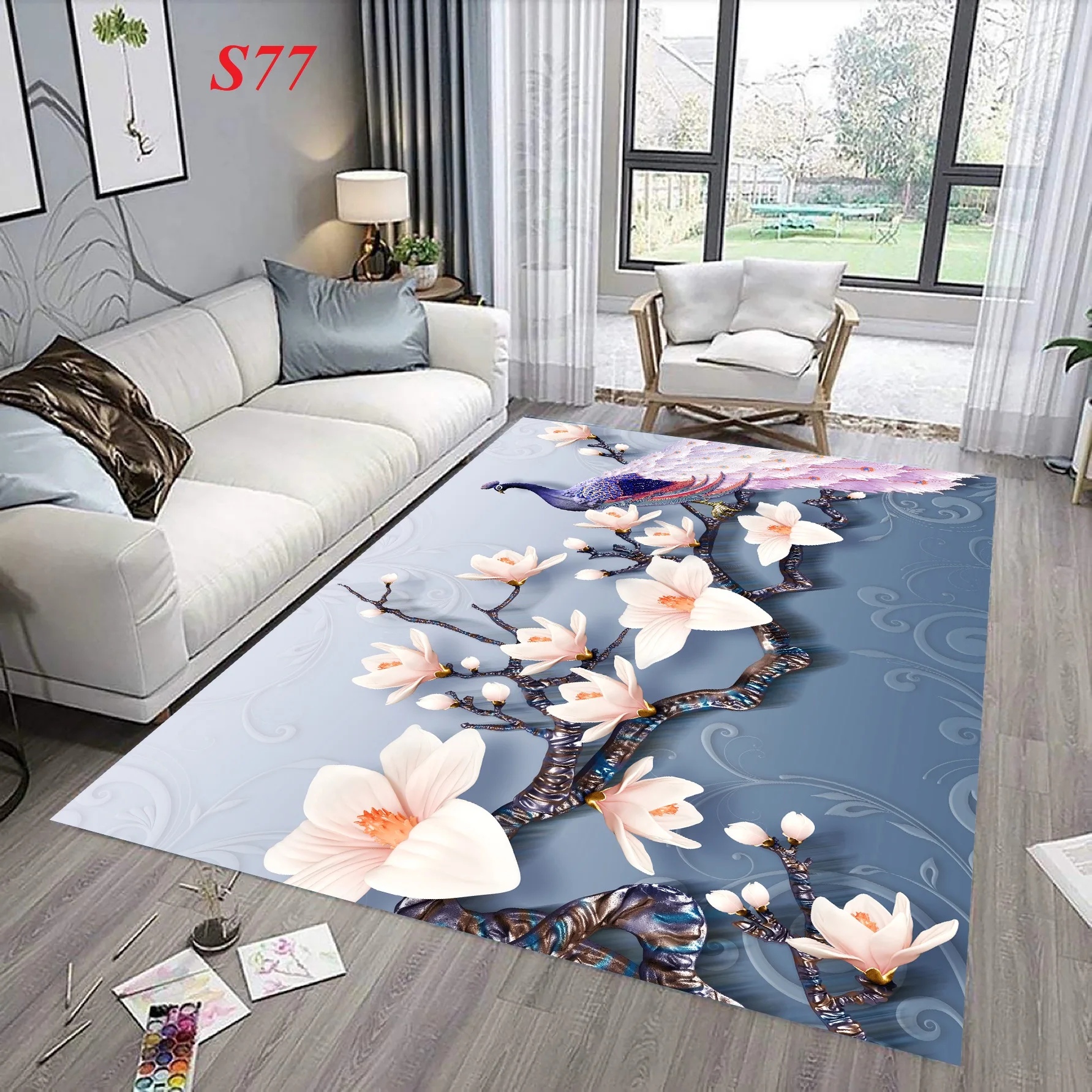 The most beautiful luxury carpet for modern living room cheapest price sharp luxury modern 5D area rugs