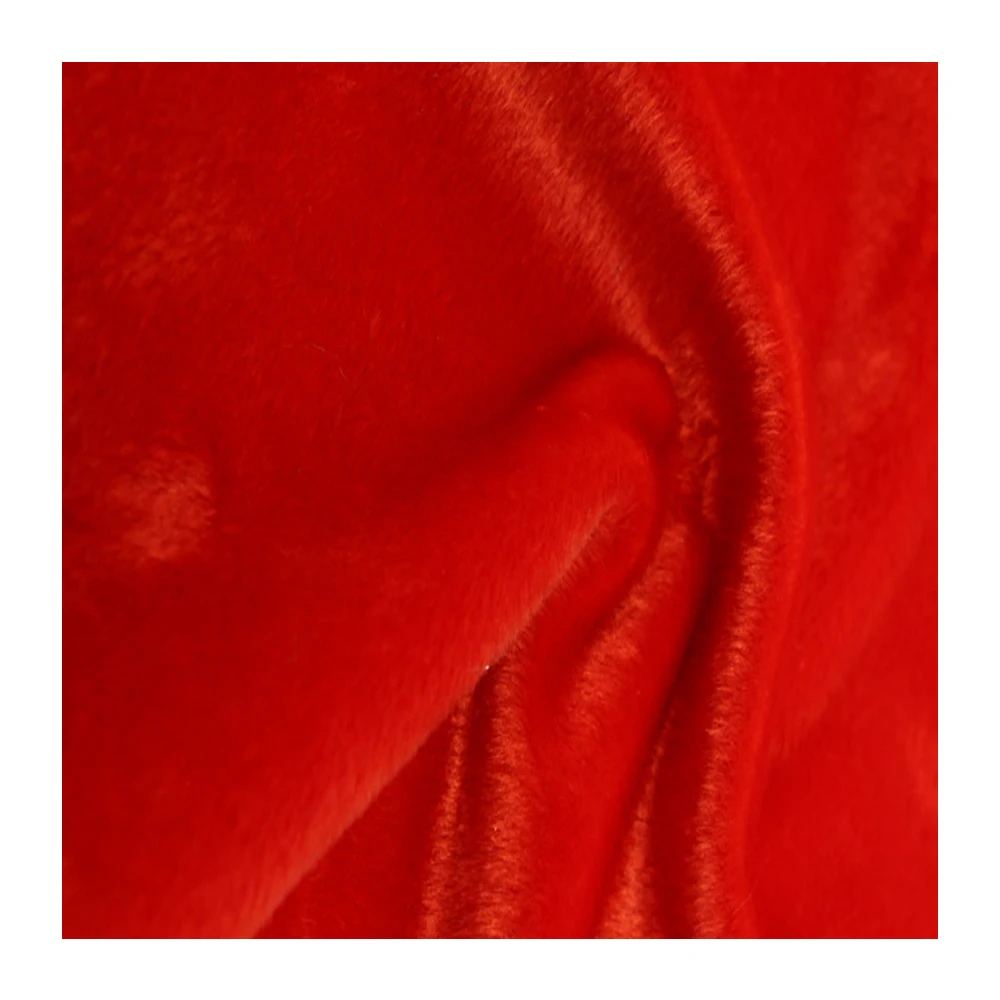 High Quality Pink Tricot 3mm Short Fur Fabric Knitted 100% Polyester Plush Toy Garment Fabric