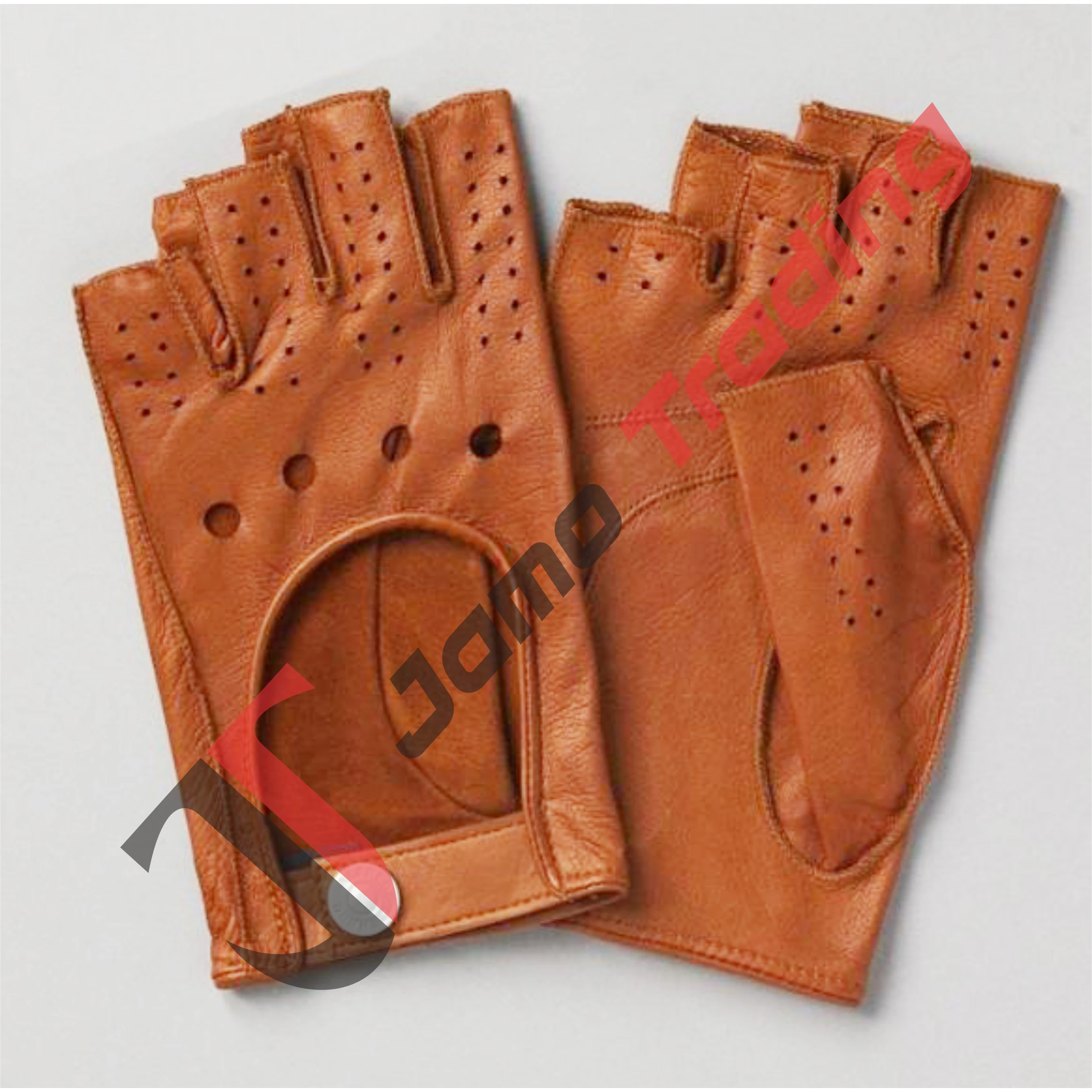 Custom High Quality Half Fingers BLACK BROWN  Luxury Winter Cold Weather Warm Genuine Leather Dressing Driving Racing  Gloves