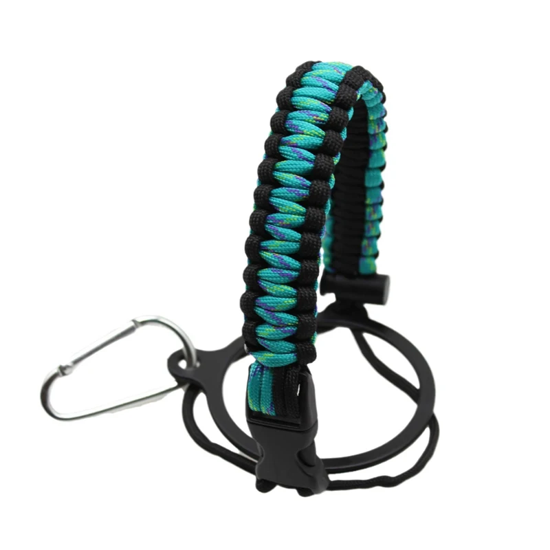 Custom Outdoor Paracord Handle With Shoulder Strap Survival Durable Water Bottle Carrier Holder Paracord Bracelet with Carabiner