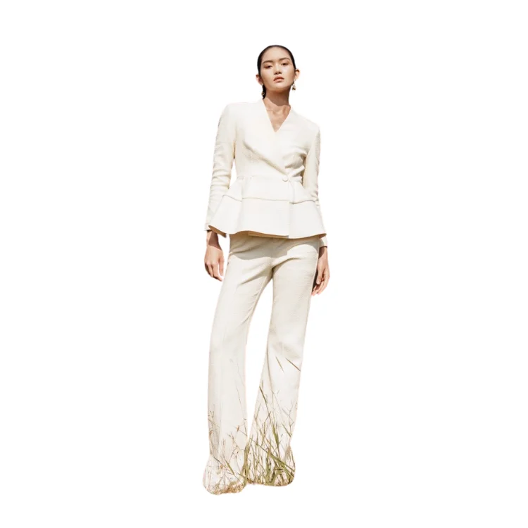 Лидер продаж расклешенные брюки из шелковой ткани Экологически чистая ткань 88% хлопок 11% полиэстер 1% спандекс женские рубашки