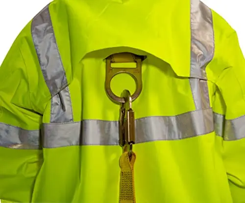 Safety Jacket  High Visibility Jacket With Attached Hood, Small, Fluorescent Yellow-Green/Black