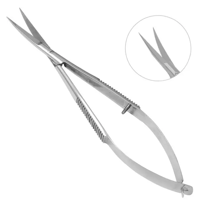 Extra Sharp Russian Curved Micro Scissors New Manicure Spring Scissors for Eyebrow Trimming and Cuticle Trimming