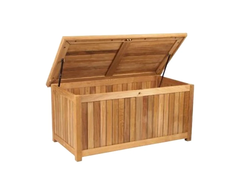 Wholesale Price 100% Natural Teak Wood Storage Box Large With Top Wooden Lid Cover With Hinges