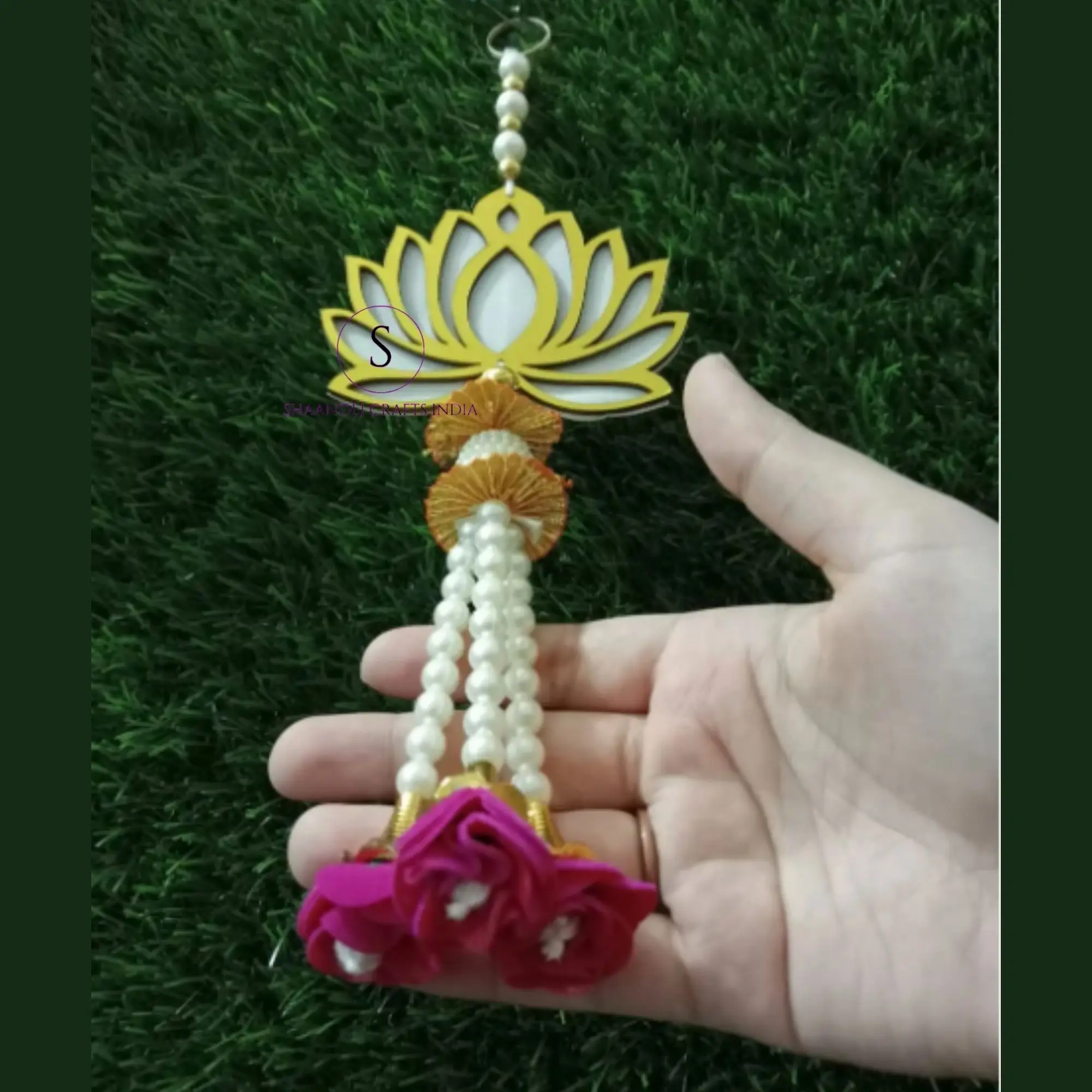 High Quality Wooden Lotus Design Hanging Beads Wedding Garlands & Wreaths Traditional Diwali Toran Decoration Style