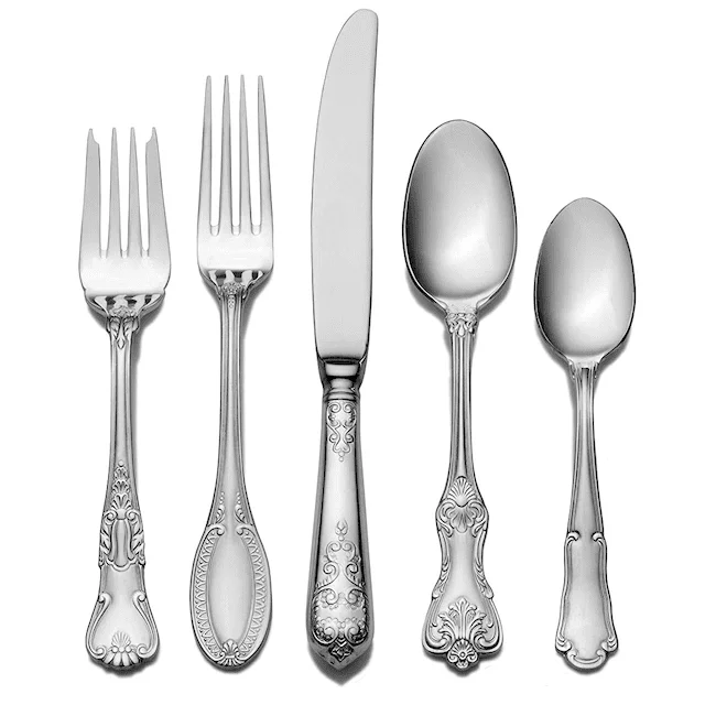 Premium Quality Stainless Steel Silver Plated Hand Forged Cutlery Set With Silver Plated Spoon Fork And Knife Set