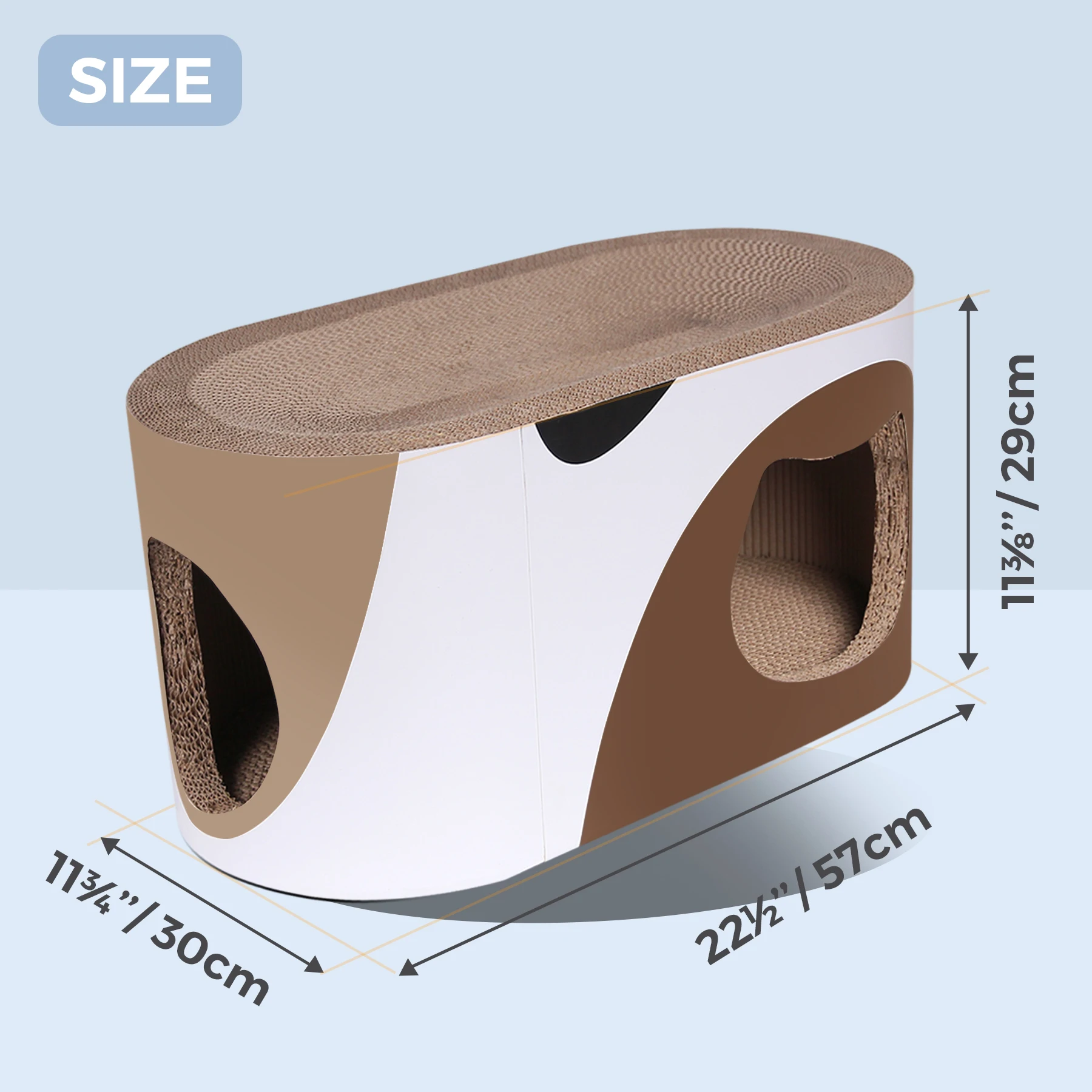 Modern and Fashion, Strong Cardboard Cat Scratcher Lounge Recycled Cat Scratching Toys Protector with Cat Hole
