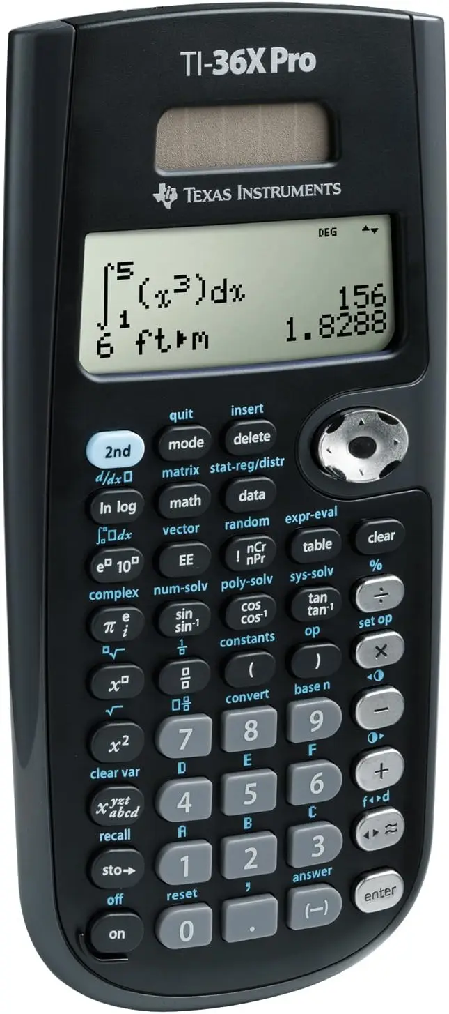 100% Quality Texas Instruments TI-36X Pro Calculators | Black 7.5 Inch- With 1 Year Warranty