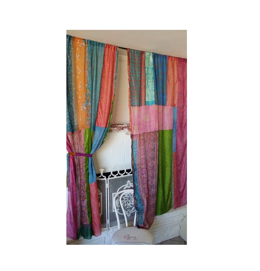Eco Friendly Personalized Saree Curtain Pipe Penal Curtain for Home Decoration Use Available at Affordable Price