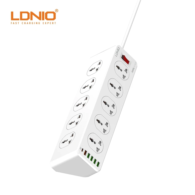 Универсальный удлинитель питания LDNIO SC10610 10 разъемов 4USB 2500 Вт А