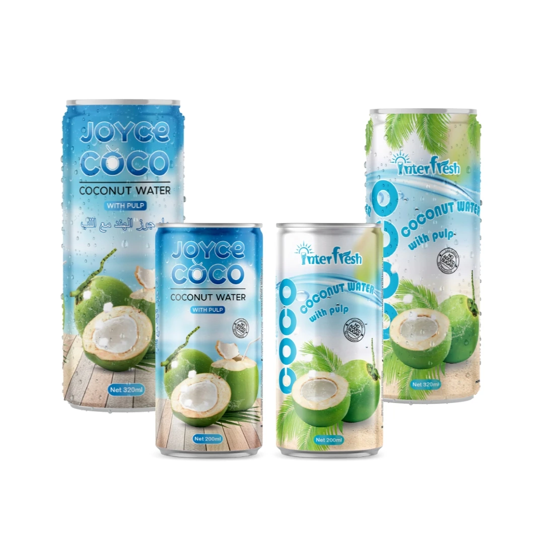 JOYCE 250ml Beverage Manufacturer in Vietnam Original Coconut Water Organic Private Label for Coconut Water With Pulp No Sugar