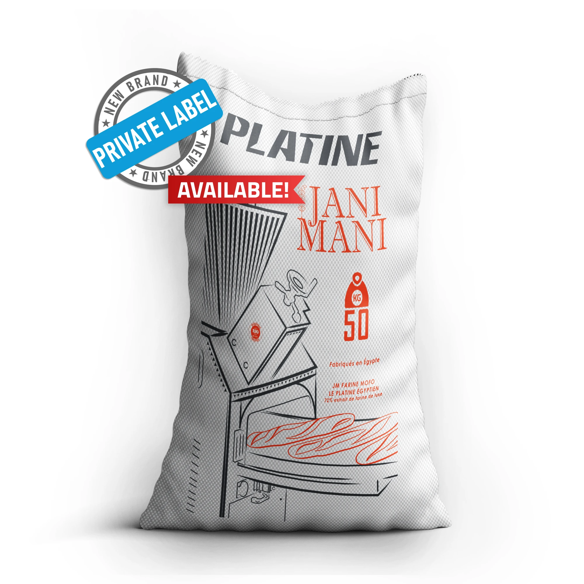 JANI MANI PLATINUM Bread Flour High Quality Private Label 50kg Low Price Halal Certified Made From Wheat and