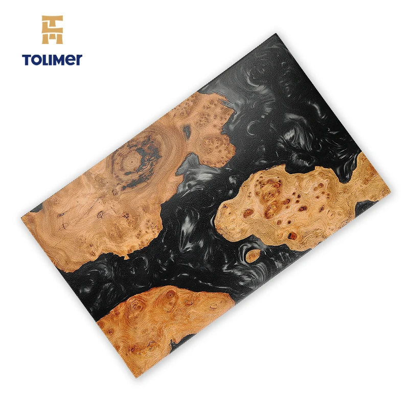 Multifunction Resin Knife Holder Olive Wood Cutting Board Black Resin Custom Colorful Resin Knife Holder Cutting Board