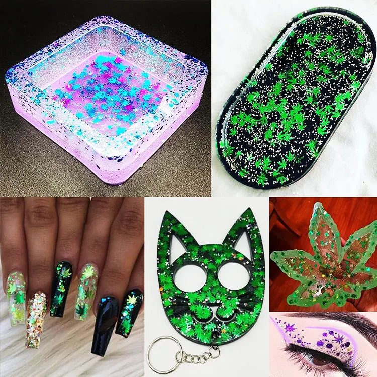 Sequined Clay Flakes Nail Art Halloween Theme Trick or Treat Ghost Spider SkullNail Polish Glue Epoxy Filling Decoration