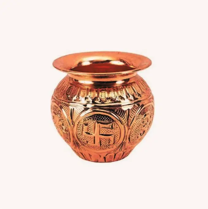 Kalash Puja Article Water Pot Thal Samagri Pattern Look Amazing Attractive Design  Worship Festive Pot Puja Article Handmade