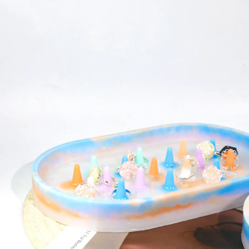 Drip glue mold ring tray silicone mold mirror jewelry storage tray used for DIY handmade