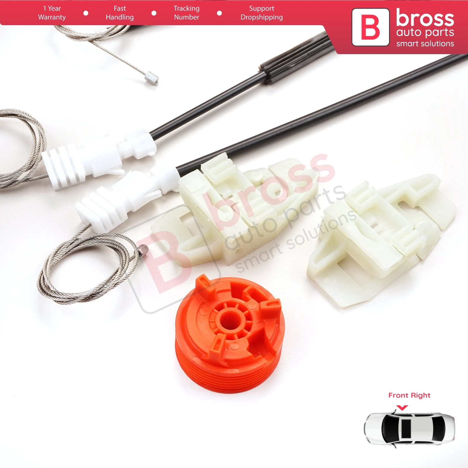 BWR5003  Window Regulator Repair Kit Front Right for Citroen Xsara N2 N0 1997-2010 Estate SW Coupe 9222H1