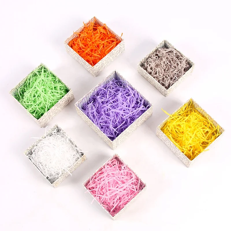 Recycled Packaging Crinkle Paper Shred50g/Bag Crinkle Cut Raffia Shredded Gift Box Filler Crinkle Paper