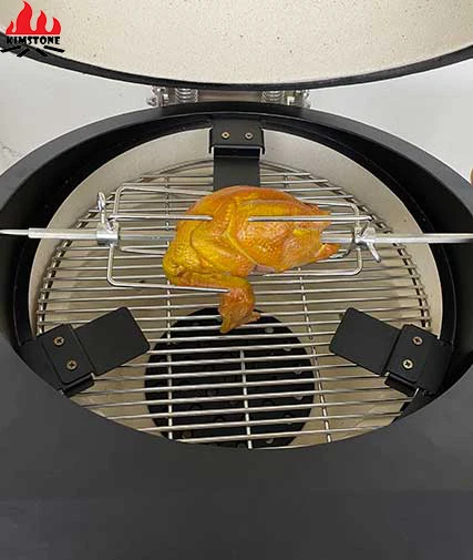 Kimstone BBQ Accessories Tool Set Kamado Charcoal Chicken Rotisserie Suitable for 18 21 22 24 26 Inch Grill & Rotating rack
