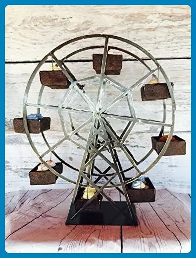 Ferris Wheel Cupcake Stand Metal Wire Frame Dessert Carrier Display for Circus Party Kids Birthday, Wedding and Carnival