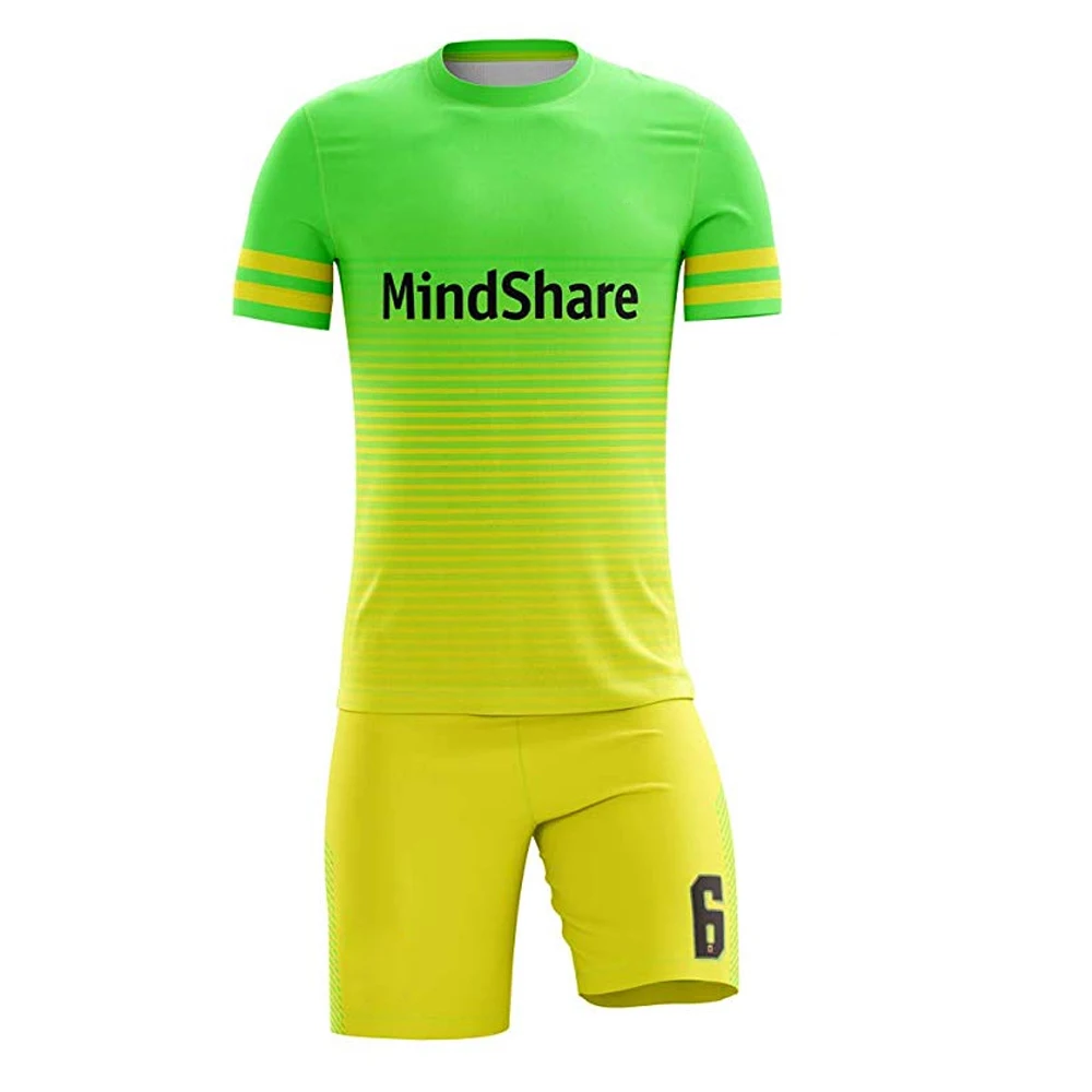 New design Men Soccer Jersey Football uniform Short Sleeve Club Uniforms Sets Quick Dry Soccer Shorts and Jersey