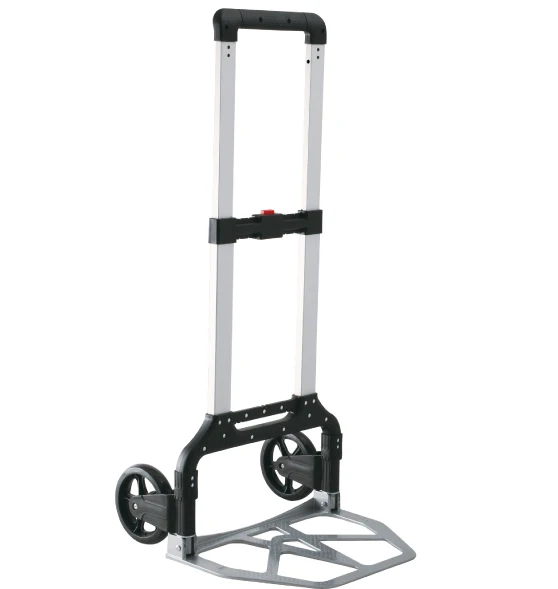 Aluminum shopping trolley cart with 2 PP + EVA castor